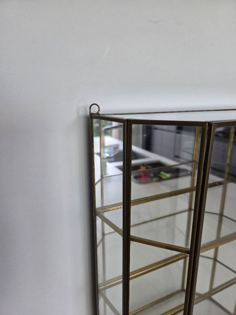 Vintage wandrekje glas/messing, Huis en Inrichting, Ophalen