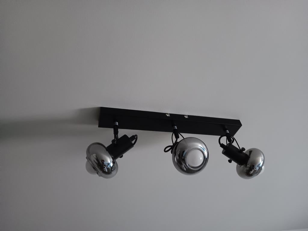 Spot 3 lampen, Huis en Inrichting, Lampen | Spots, Ophalen, Led, Plafondspot of Wandspot, Glas