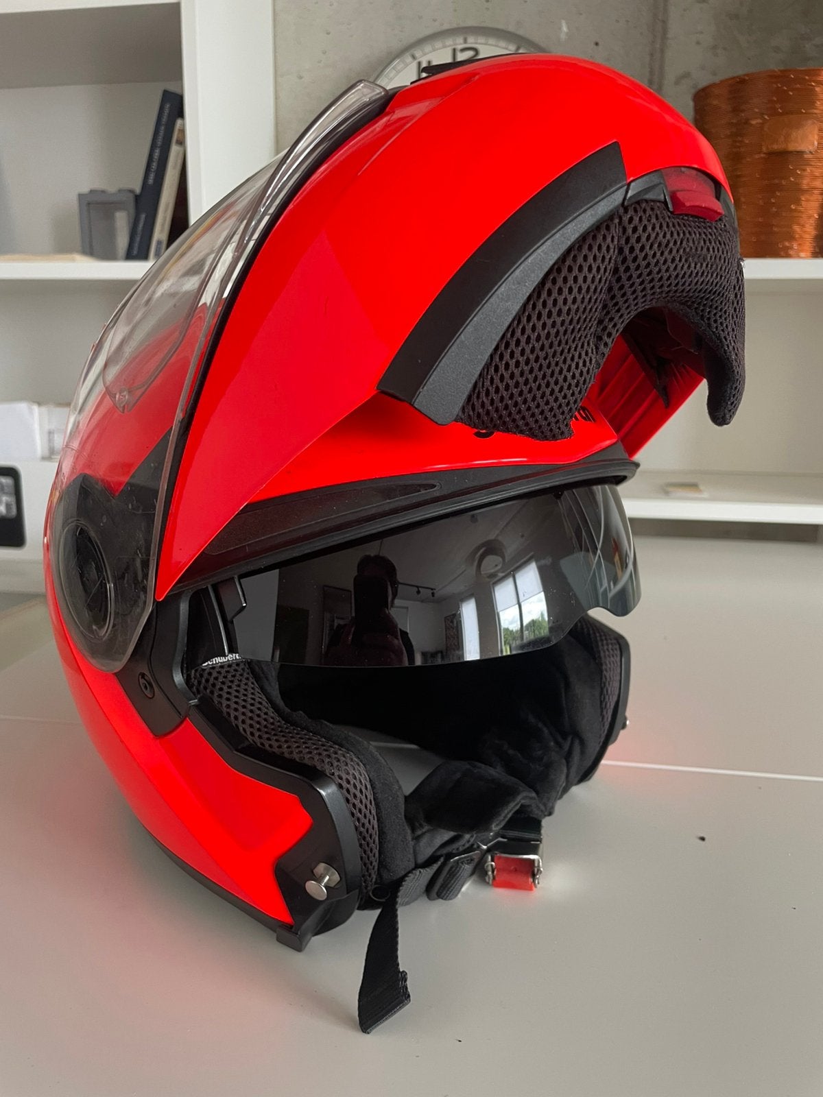 Casque Schuberth C3 orange fluo, Motos, Autres marques, Seconde main, Enlèvement, Hommes