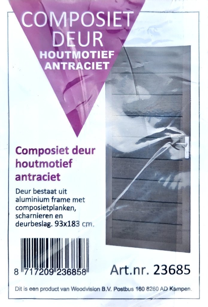 Tuindeur composiet aluminium, Ophalen, Draaipoort, 150 tot 200 cm, Composiet