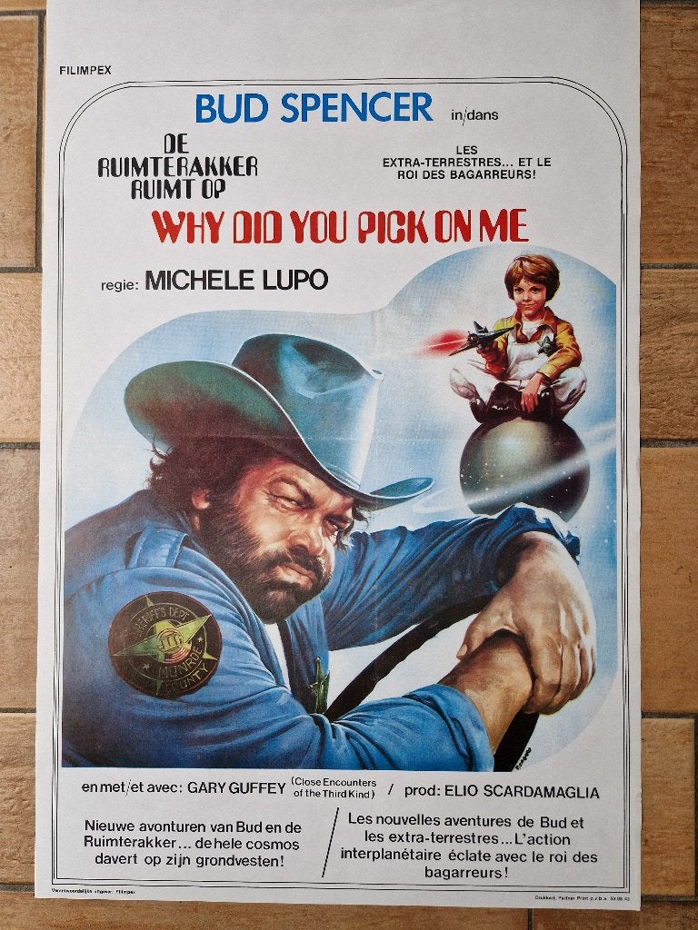 filmaffiche Bud Spencer Why Did you Pick On Me filmposter, Rechthoekig Staand, Ophalen of Verzenden, Zo goed als nieuw, A1 t/m A3