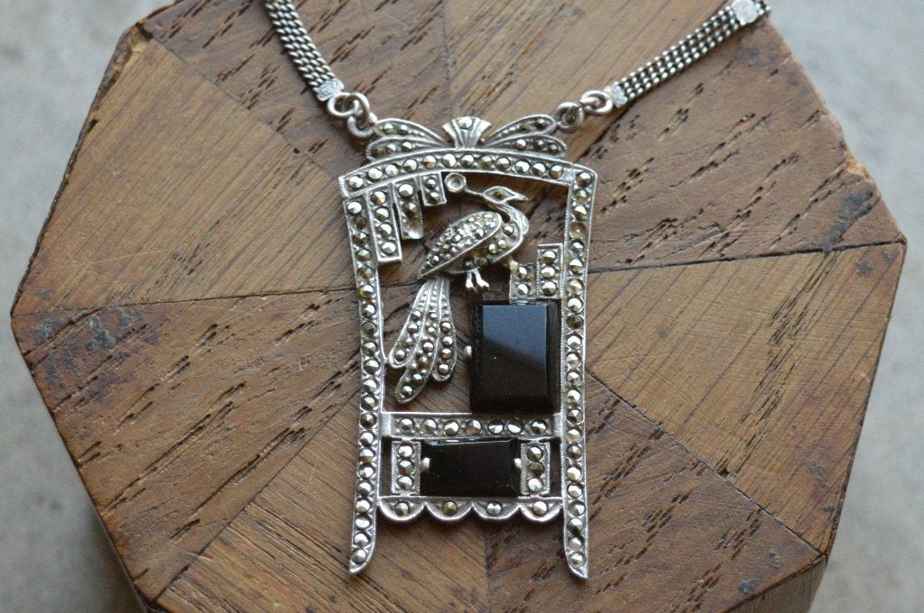 Antieke Art Deco Halsketting Zilver, Antiek en Kunst, Ophalen, Zilver
