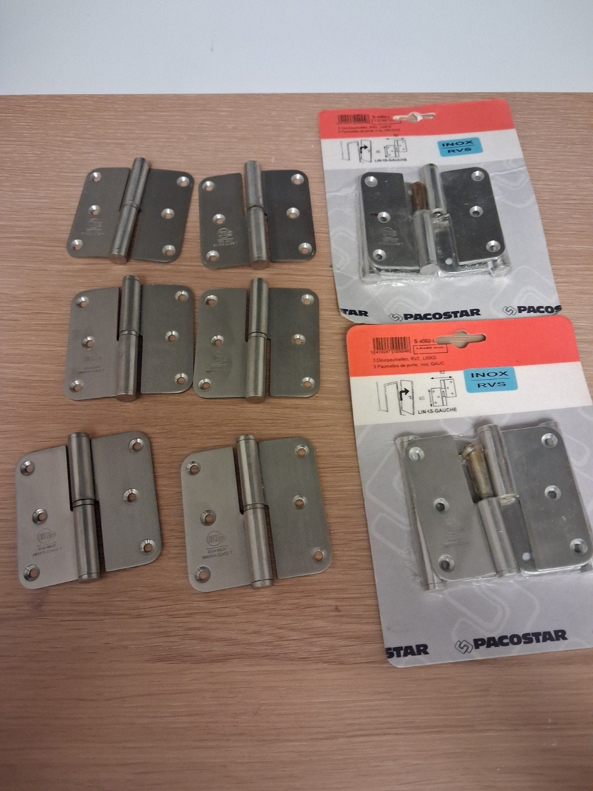 5 paar deurscharnieren links, Verzenden, Inox