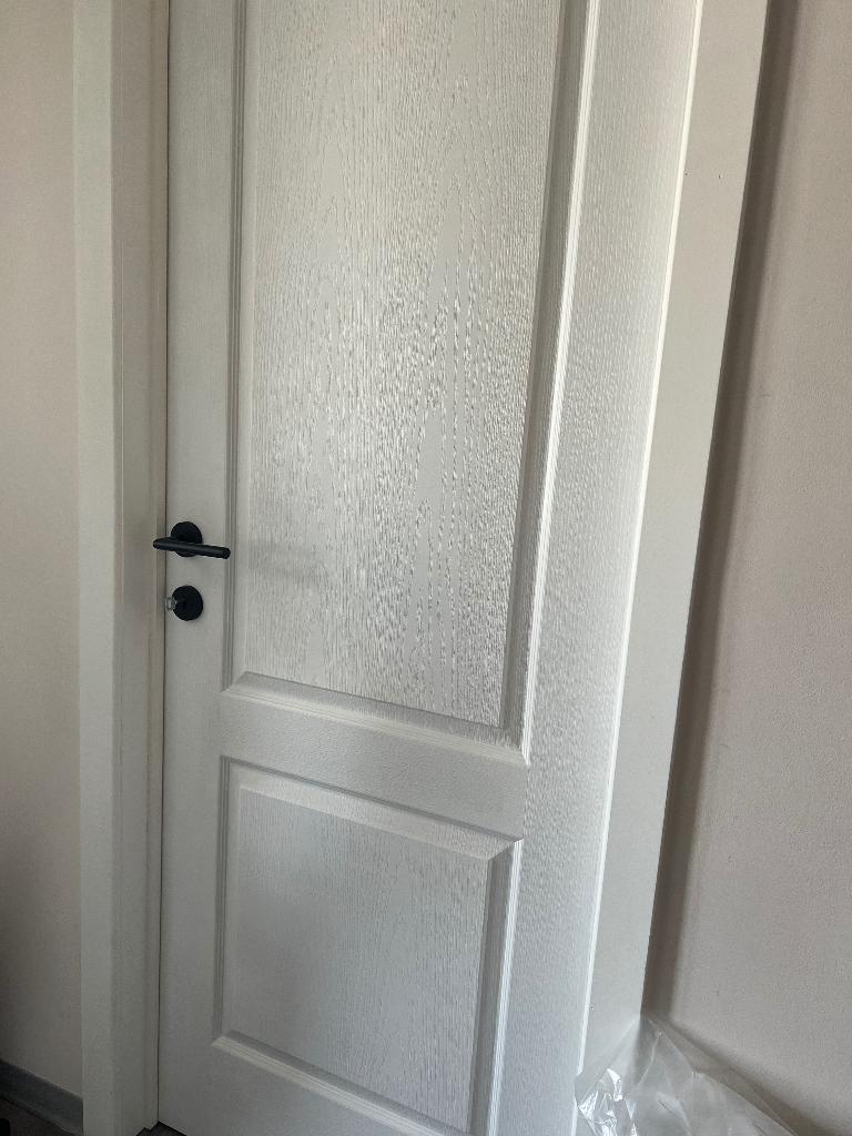 4 binnendeuren met klinken, Doe-het-zelf en Bouw, Deuren en Vliegenramen, Gebruikt, Minder dan 80 cm, Binnendeur, 200 tot 215 cm