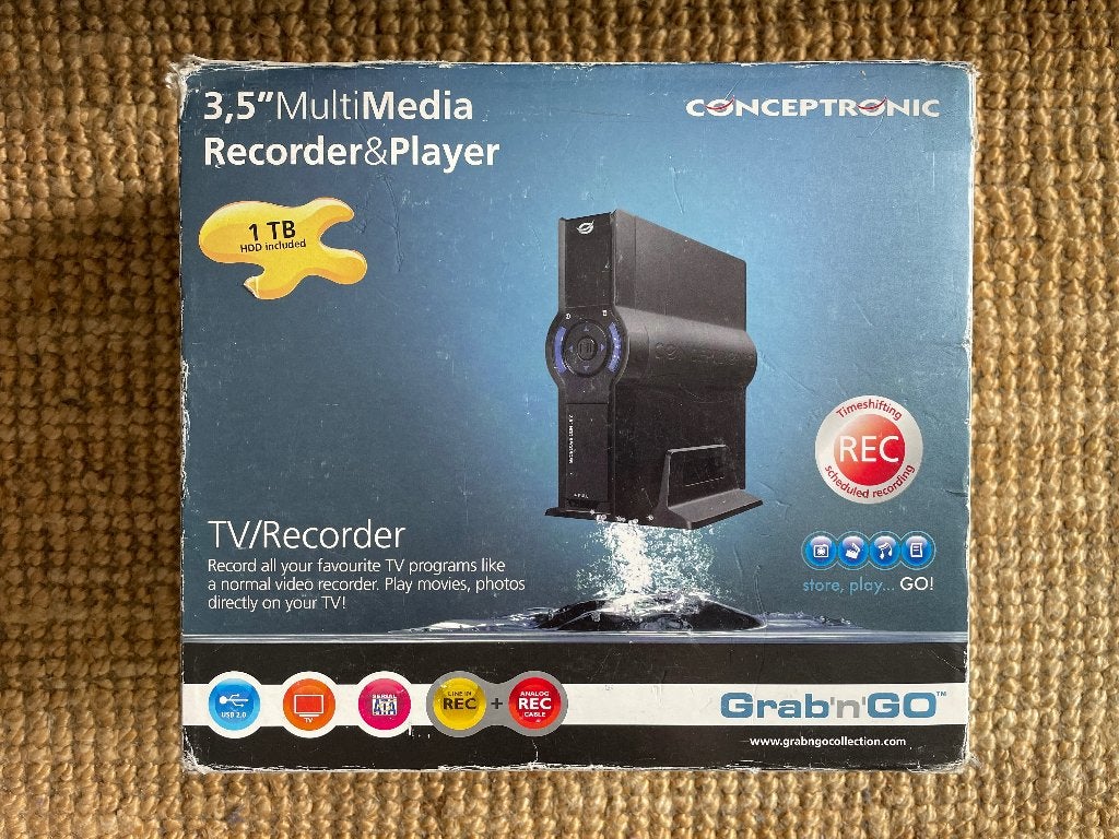 1Tb HDD Conceptronic Multimedia Recorder & Player, Audio, Tv en Foto, Mediaspelers, Ophalen, Gebruikt, USB 2, 500 tot 1500 GB