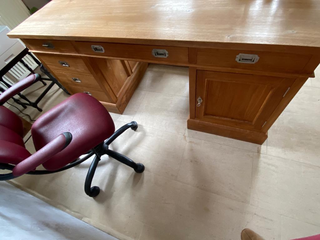 Bureau in teak, Huis en Inrichting, Ophalen, Overige typen, 175 cm, Hout