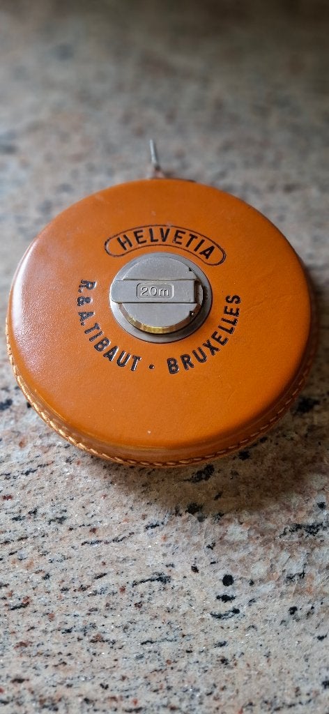 Vintage meetlint/lintmeter van 20 meter - Helvetia, Antiek en Kunst, Curiosa en Brocante, Ophalen of Verzenden
