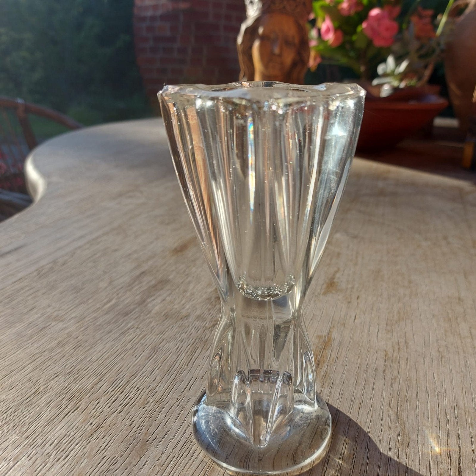 vintage glas vaasje/MC,/Tsjechië/hospodka of hanus??, Ophalen of Verzenden