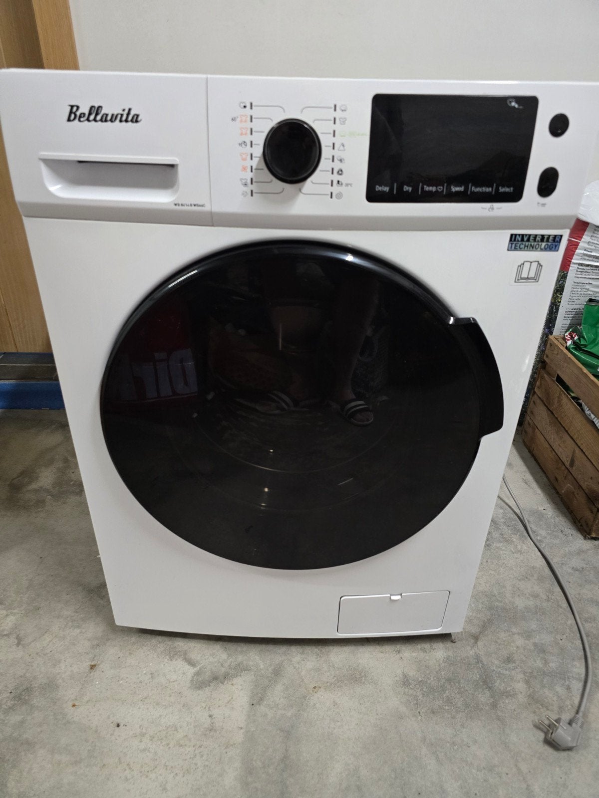 Was/Droogcombinatie Bellavita, Elektronische apparatuur, 6 tot 8 kg, Ophalen, Zo goed als nieuw, 85 tot 90 cm