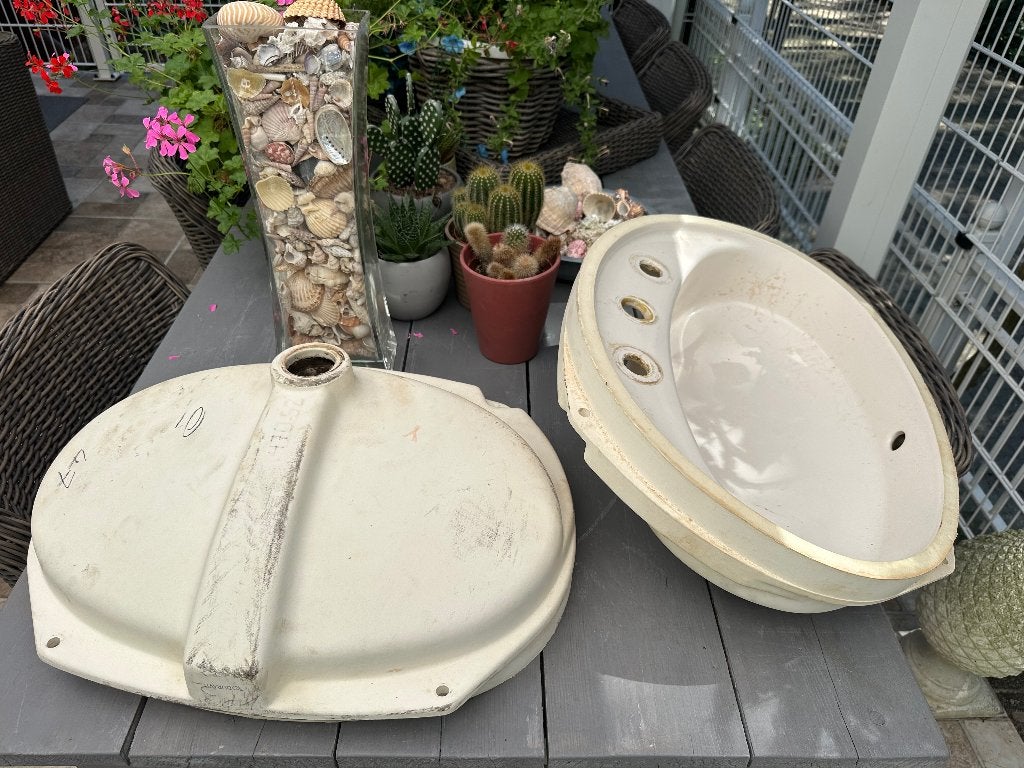 Twee lavabo’s, Huis en Inrichting, Ophalen, Gebruikt, 50 tot 100 cm, Wasbak of Wastafel