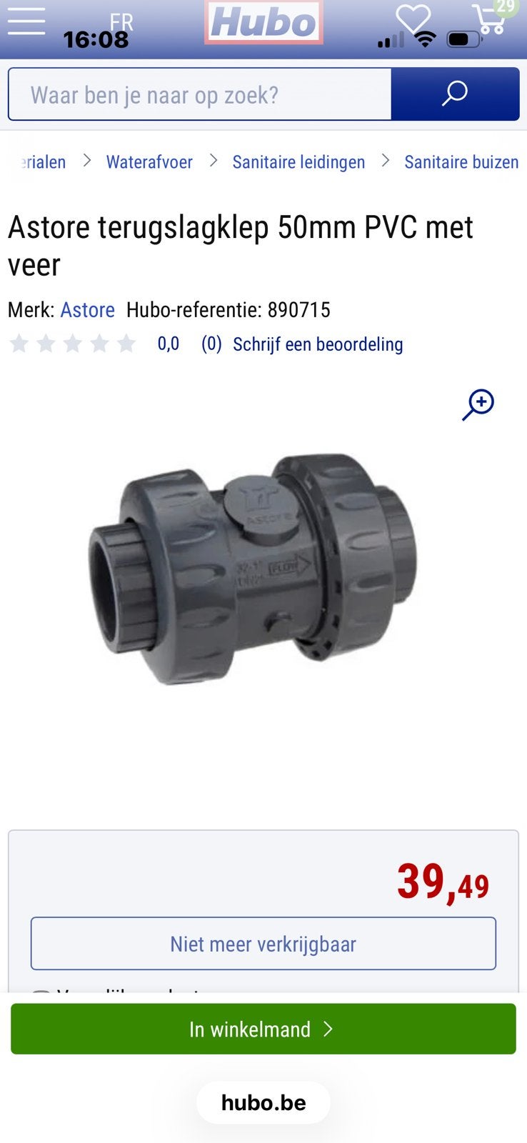 Terugslagklep met veer, Bricolage & Construction, Sanitaire, Enlèvement, Neuf, Autres types