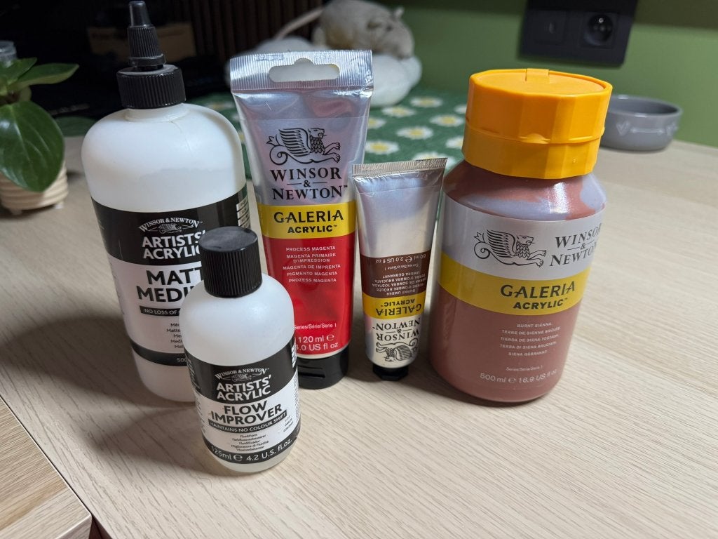 Winsor & Newton acryl verf + mediums, Enlèvement ou Envoi, Utilisé, Peinture acrylique