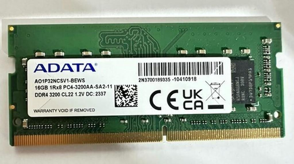 Adata 16Gb DDR4 SODIMM RAM 3200m/t, Computers en Software, DDR4, Ophalen of Verzenden, Zo goed als nieuw, Laptop