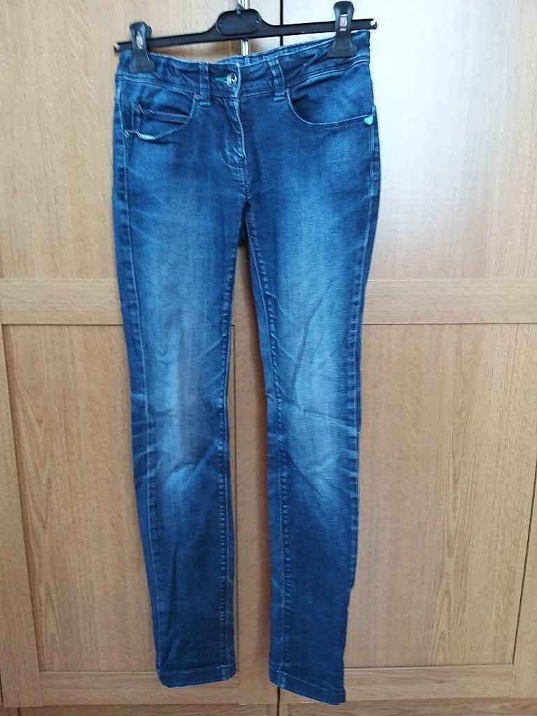 Esprit jeans lang denim blauw hartgroen 14 jaar oude meisjes, Broek, Gebruikt, Meisje, Ophalen of Verzenden