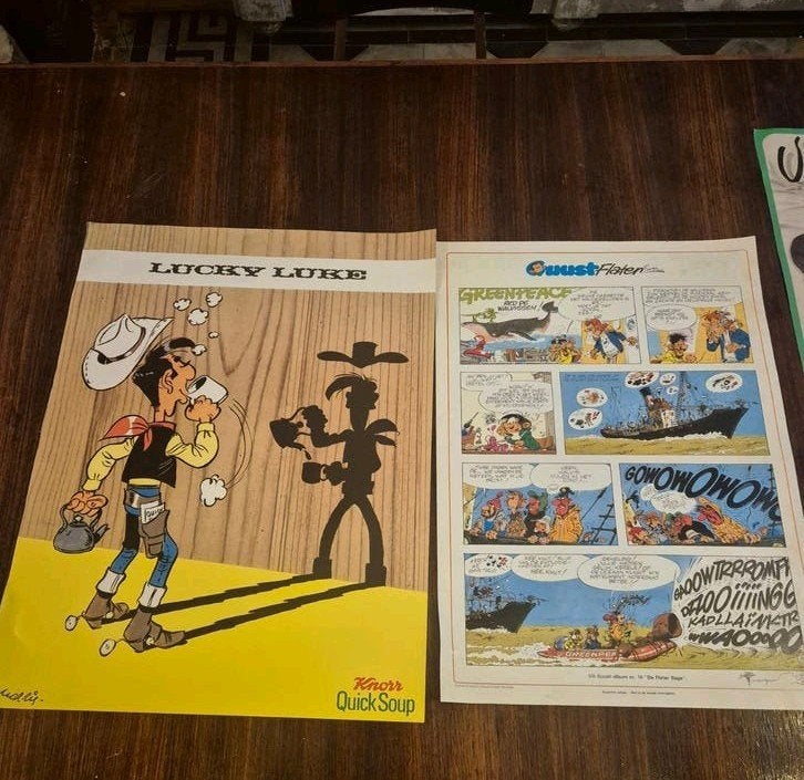 lot van 4 posters Urbanus GAL Flater Dupuis Lucky Luke Morri, Collections, Enlèvement ou Envoi, Rectangulaire vertical, A1 jusqu'à A3