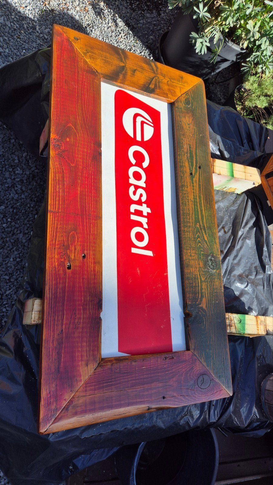 castrol wallart, Ophalen, Gebruikt, Reclamebord