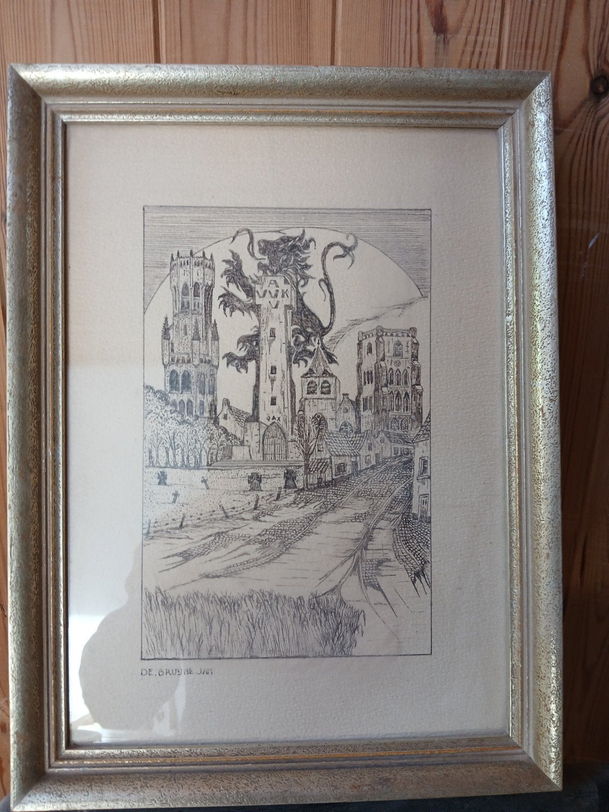 Tekening met West Vlaamse torens, Antiek en Kunst, Ophalen
