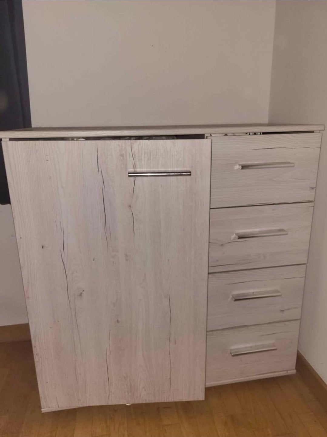 Meuble de rangement / commode 4 tiroirs + 1 porte - Couleur, 25 à 50 cm, Moins de 100 cm, Comme neuf, Enlèvement