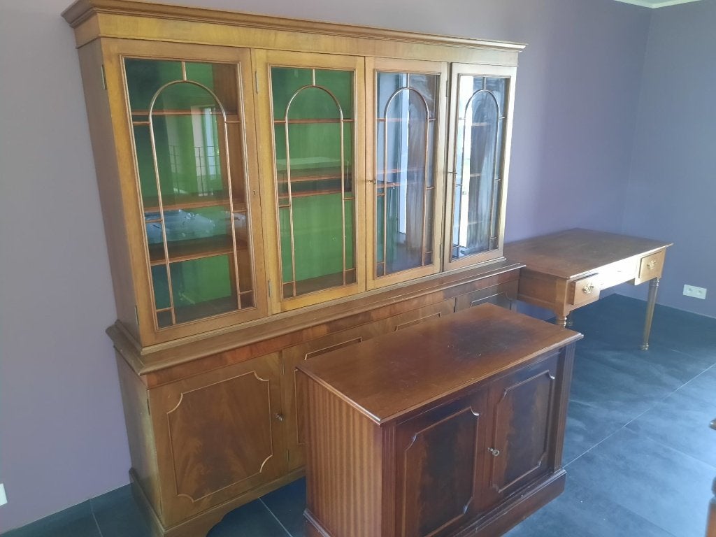 Lot 3 Meubles en Bois Massif : Bibliothèque, Bureau, Buffet, Avec tiroir(s), Anglais Victorien, Comme neuf, Enlèvement