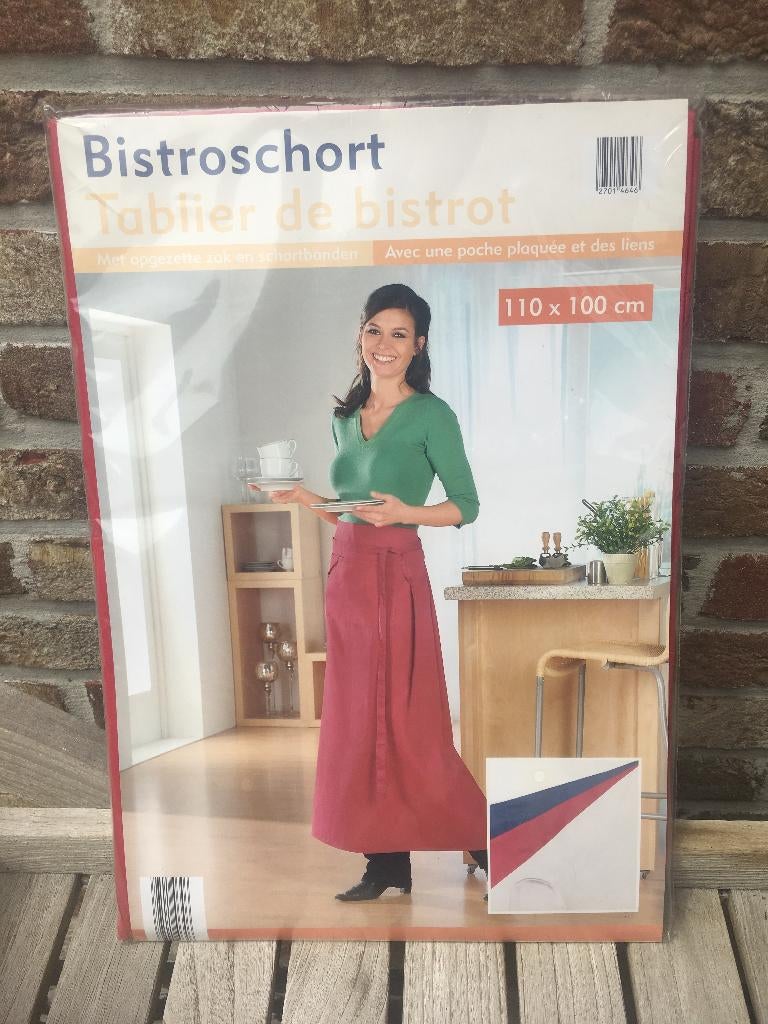 BISTRO SCHORT NIEUW, Maison & Meubles, Cuisine | Linge de cuisine, Enlèvement ou Envoi, Neuf, Rouge, Tablier