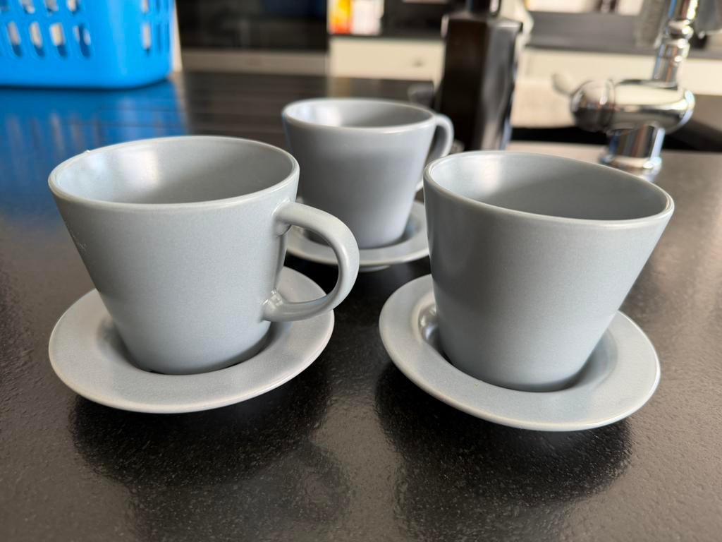 3 kleine blauwe tasjes met bordje ikea, Ophalen, Zo goed als nieuw