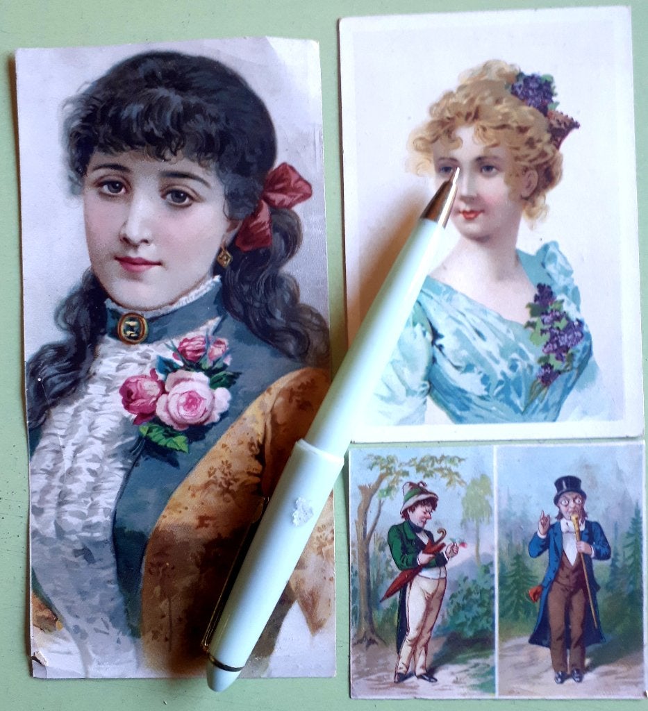 VICTORIAANSE SCRAPs + card  3 François OOSTENDE pre-1900, Hobby & Loisirs créatifs, Scrapbooking, Enlèvement ou Envoi, Utilisé