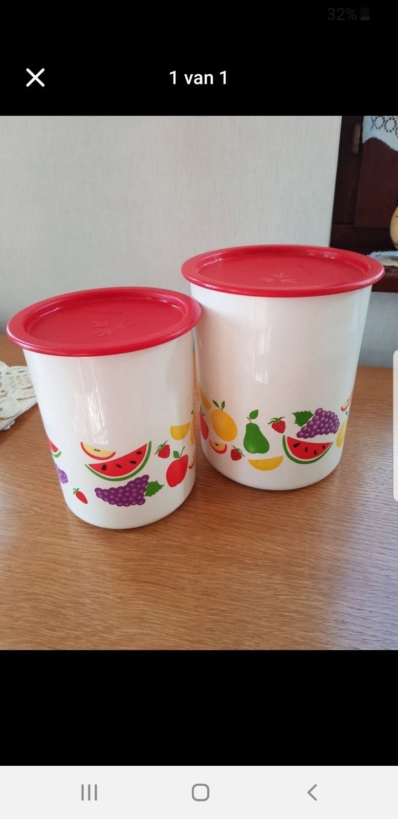 set van 2 duimdrukdozen tutti Frutti Tupperware, Overige kleuren, Bewaardoos, Nieuw, Ophalen of Verzenden