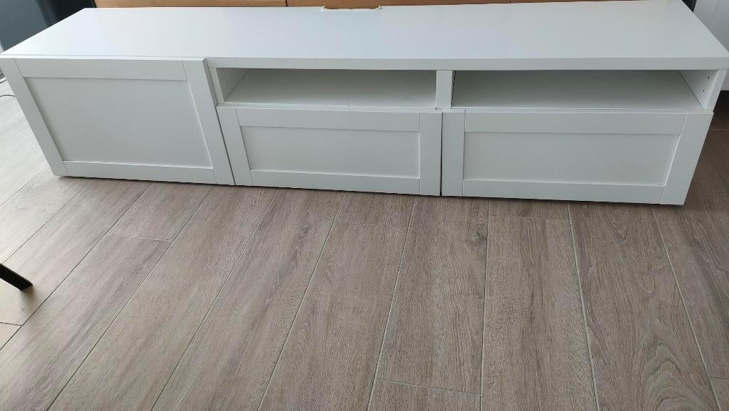 TV kast wit, Ophalen, 150 tot 200 cm, Zo goed als nieuw, Minder dan 100 cm