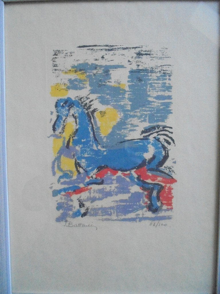 Irene Battaille   Litho   Paard, Antiek en Kunst, Kunst | Litho's en Zeefdrukken, Verzenden