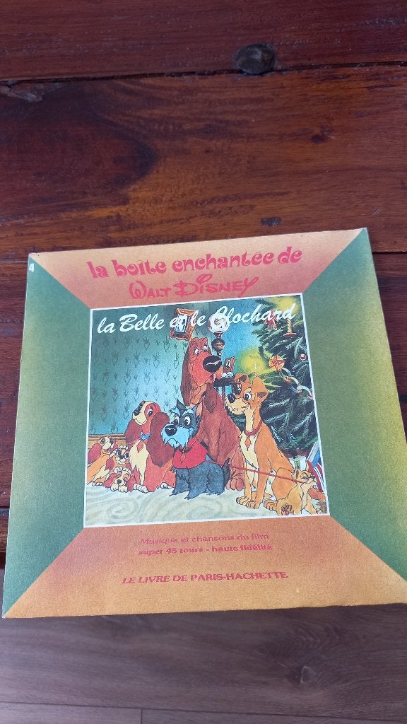 Vinyl (45t) disney musique   "la belle et le clochard", Verzamelen, Disney, Ophalen, Zo goed als nieuw, Overige typen
