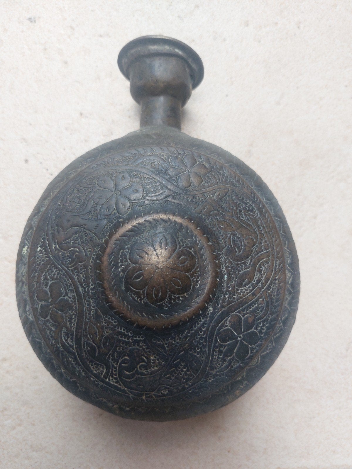 Antieke Indische drinkbus., Antiek en Kunst, Ophalen, Brons