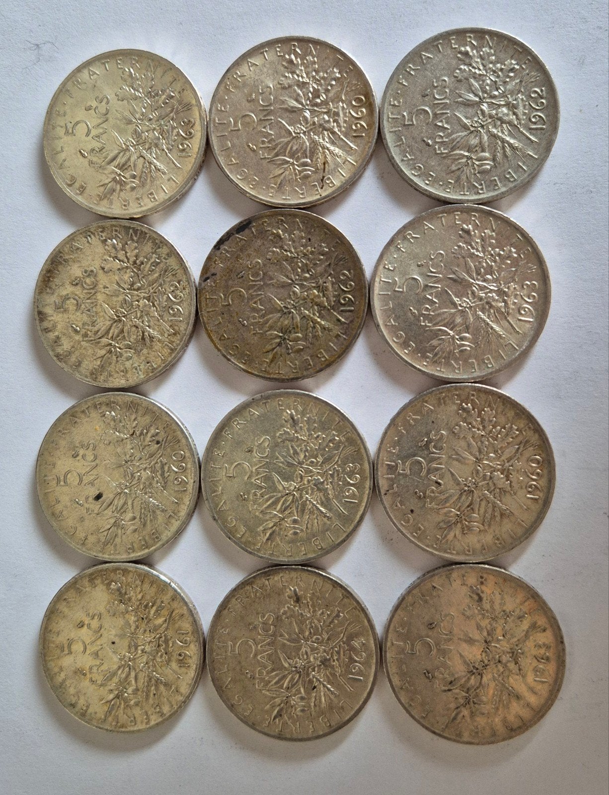 lot (2) 144 grammes argent , 5 francs semeuse, Monnaie en vrac, Argent, Autres valeurs, France