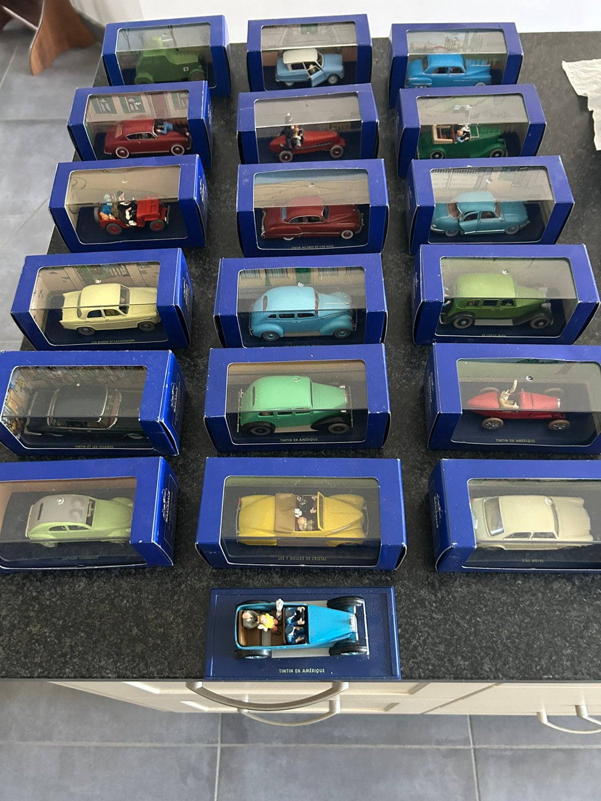 Kuifjes tintin auto’s 1/43 Herge-Moulinsart, Ophalen of Verzenden, Zo goed als nieuw, Auto