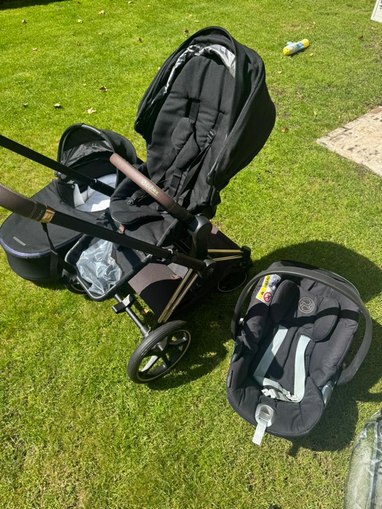 Cybex Priam Rosegold complete 3 in 1 set, Gebruikt, Verstelbare duwstang, Ophalen, Kinderwagen