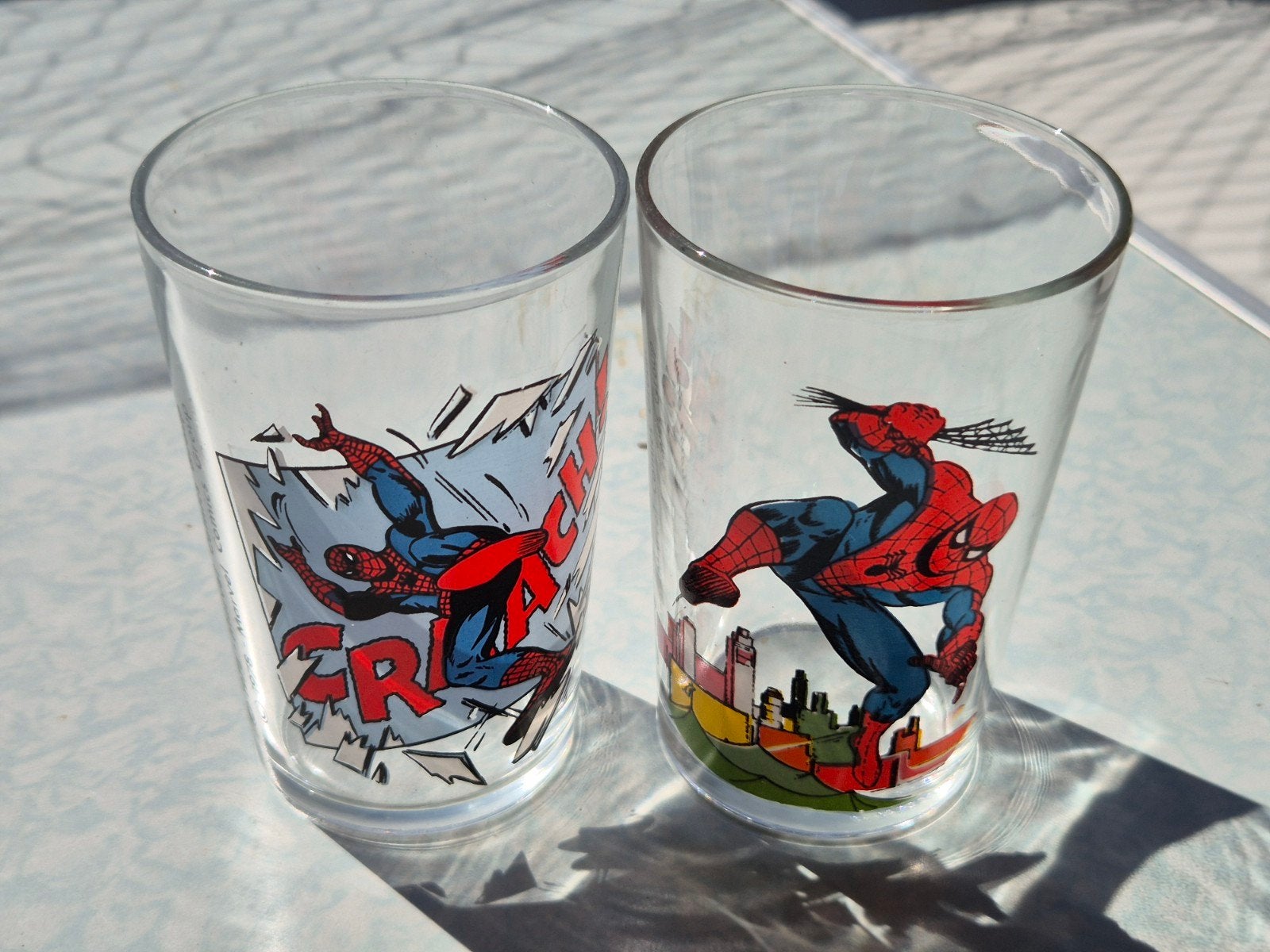 1978 Marvel Comics group verres Spiderman-Amora-France, Collections, Verres & Petits Verres, Utilisé, Verre à eau, Enlèvement ou Envoi