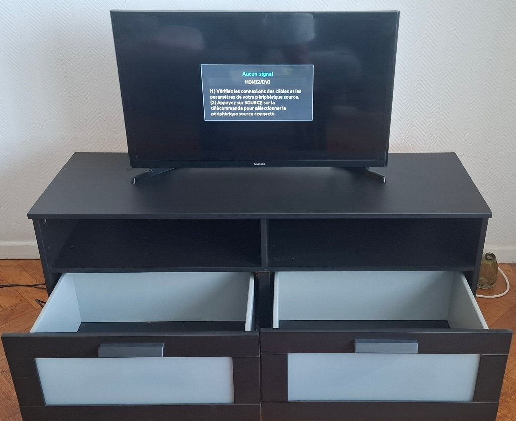 Meuble TV noir 120x41x53, Maison & Meubles, 25 à 50 cm, Moins de 100 cm, Comme neuf, 100 à 150 cm