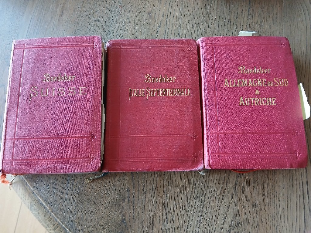 Set van 3 vintage reisgidsen van Baedeker, Ophalen