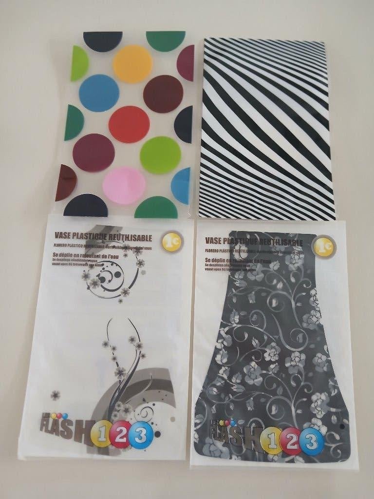 4 nouveaux vases en plastique, Maison & Meubles, Neuf, Enlèvement ou Envoi, 30 cm, Convient pour l'extérieur