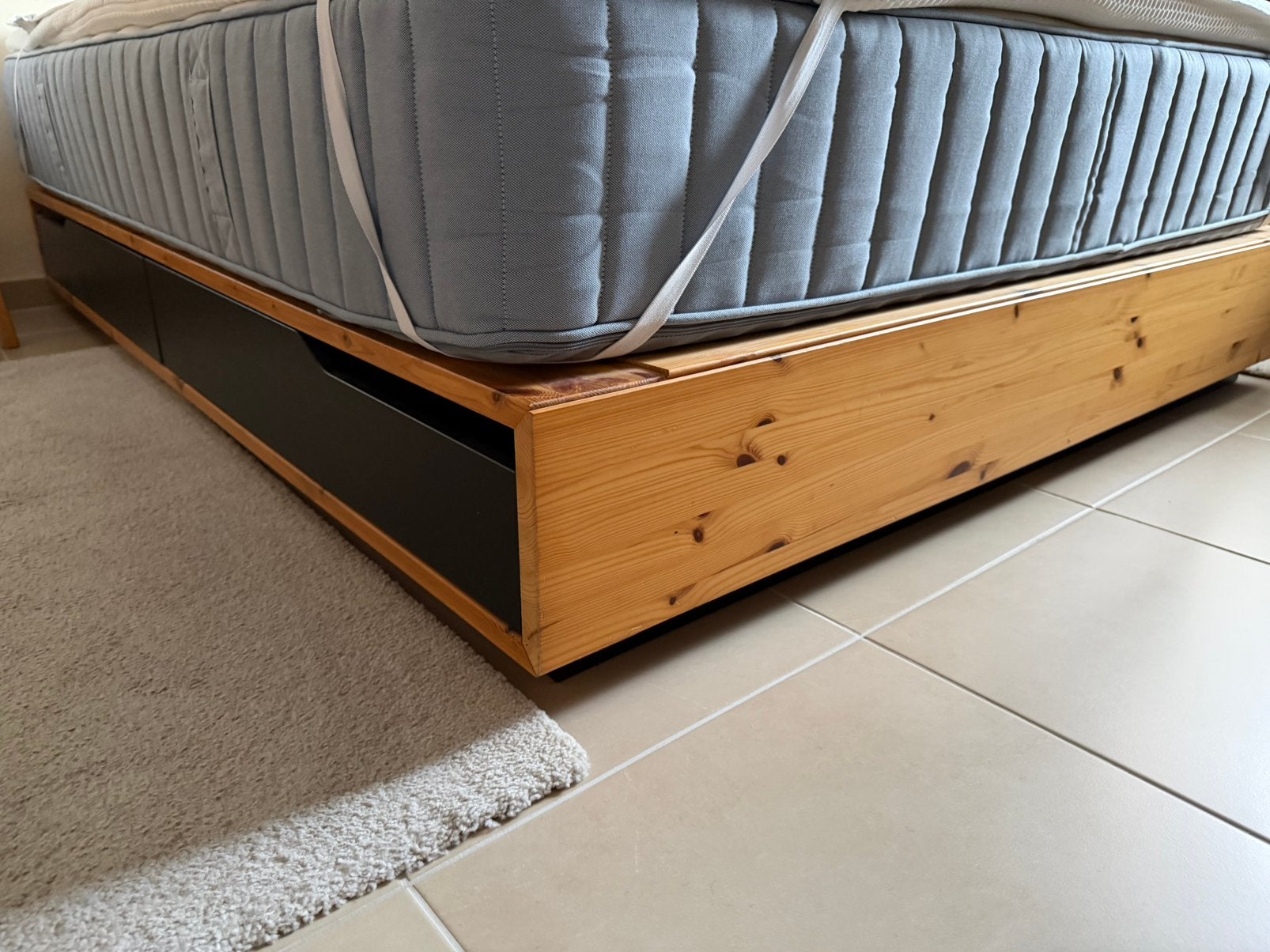 Ikea Mandal Lit bouleau/ noir avec rangement, Enlèvement, Utilisé, Noir, Bois