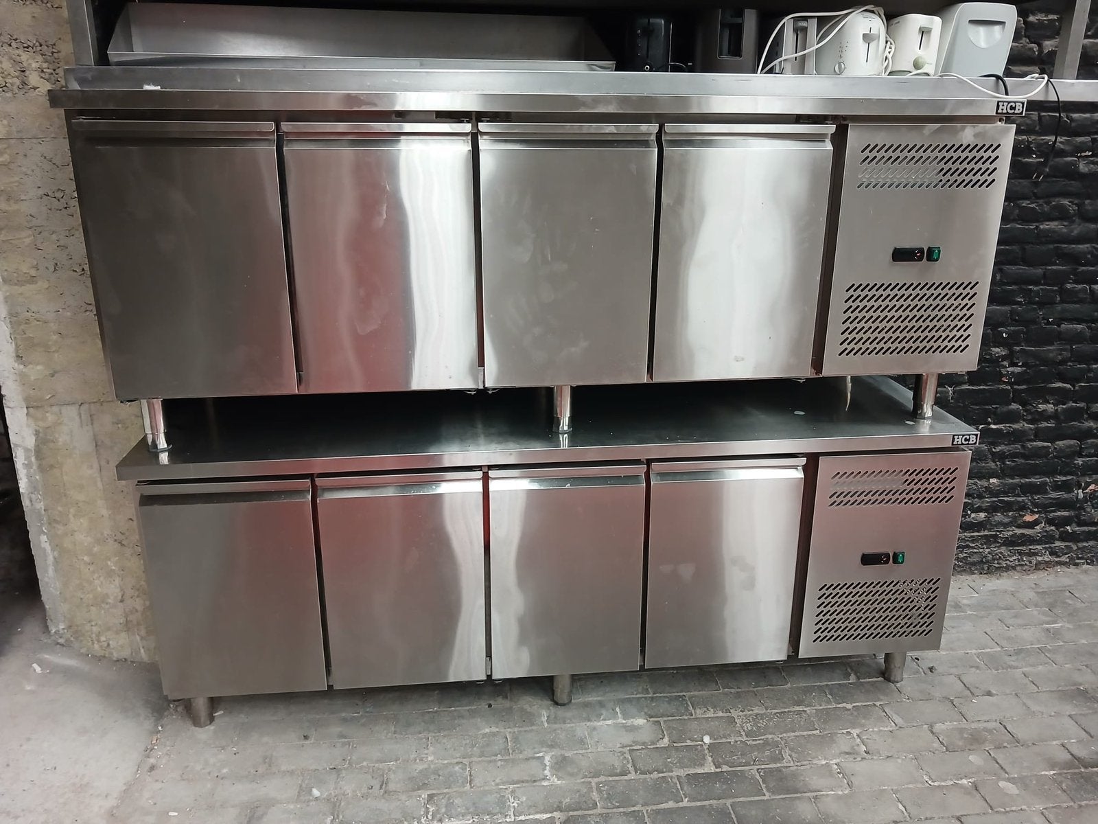 RVS Horeca Koelwerkbanken 2x, Articles professionnels, Enlèvement ou Envoi
