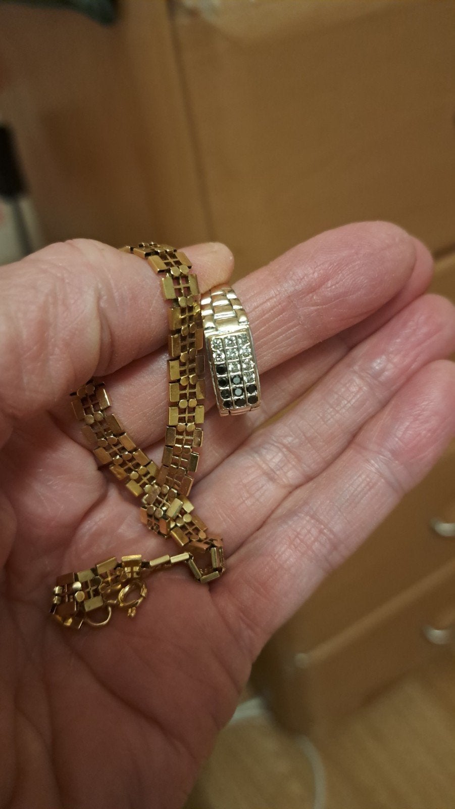 bracelet ancienne  bague  chevalier  pierre diamond  l'or 18, Bijoux, Sacs & Beauté, Enlèvement ou Envoi