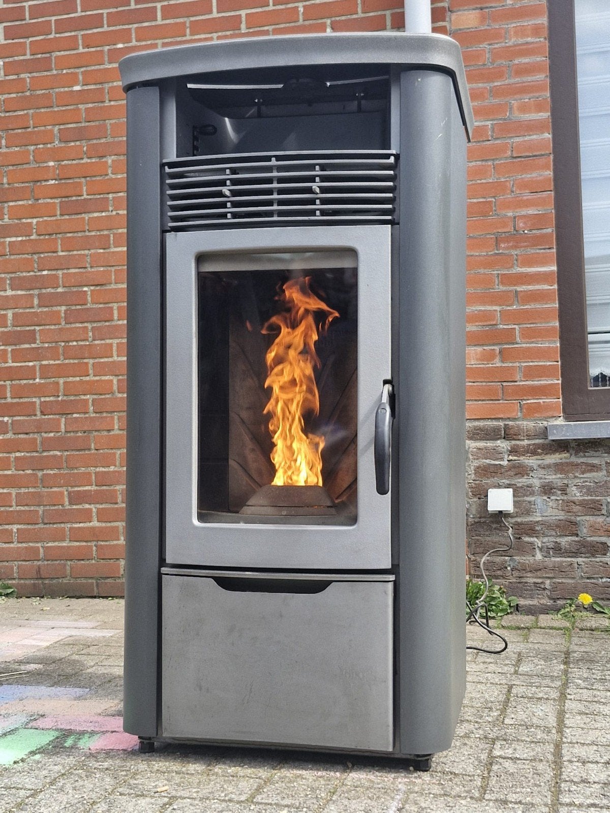 Pelletkachel Thermorossi 12,7 Kw met Kanalisatie, Huis en Inrichting, Ophalen, Gebruikt, Overige brandstoffen, Pelletkachel
