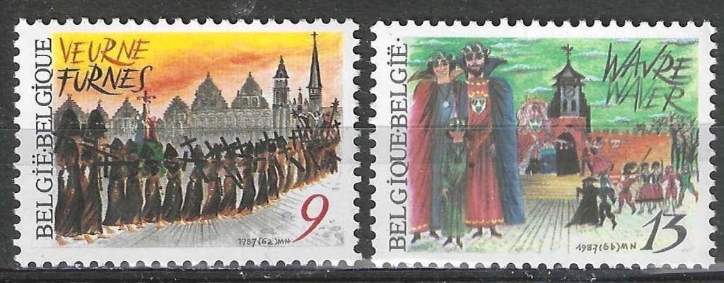 Belgique 1987 - Yvert/OBP 2249-2250 - Folklore (PF), Envoi, Non oblitéré, Neuf