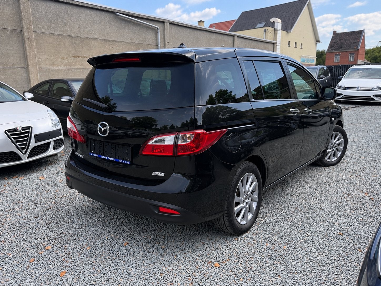 Mazda 5 benzine 7 zitplaatsen garantie, keuring, Auto's, Euro 5, Monovolume, Zwart, 4 cilinders