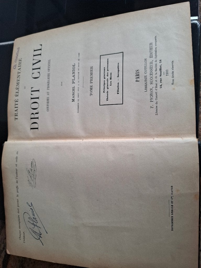 3 livres anciens Droit Civil -M.Planiol, Livres, Enlèvement, Utilisé, Enseignement supérieur, Planiol Marcel