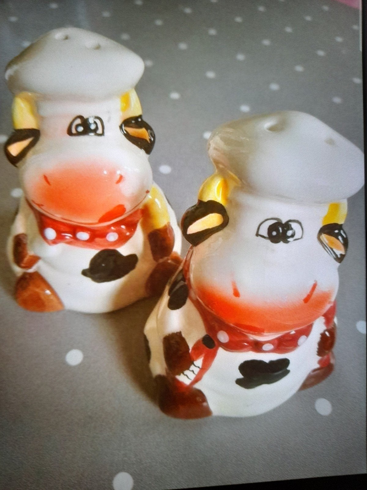Set Poivre & Sel "Vaches" /"Petits fantômes" blanc et noir, Verzamelen, Overige Verzamelen, Ophalen of Verzenden, Zo goed als nieuw