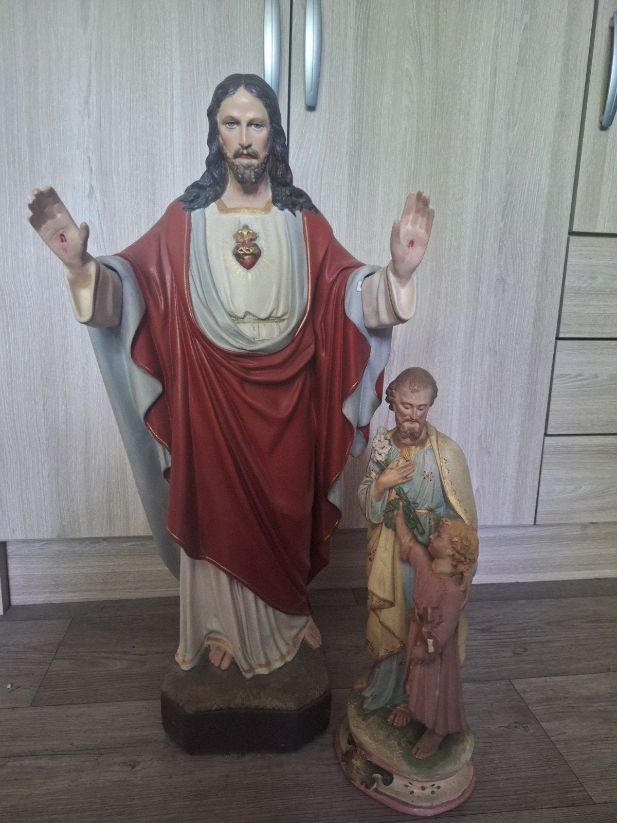 Heilig Hart beeld Jezus groot heiligenbeeld, Antiek en Kunst, Antiek | Religieuze voorwerpen, Ophalen
