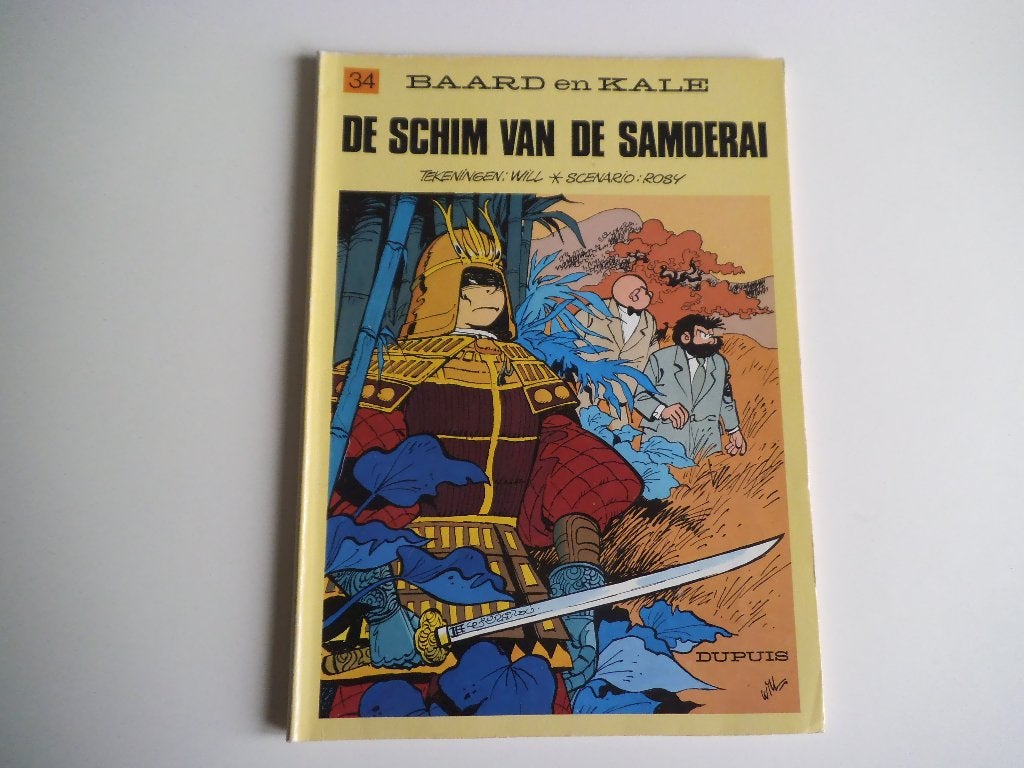 Baard en Kale 34 De schim van de samoerai Eerste druk 1986, Gelezen, Eén stripboek, Ophalen of Verzenden, Rosy