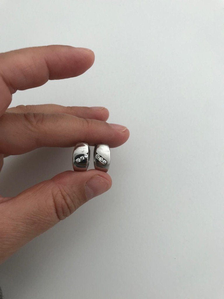 Zilver oorringen van Victoria met 3 strass, Hangers, Ophalen of Verzenden, Zo goed als nieuw, Zilver