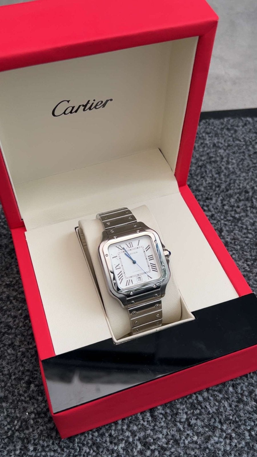 Cartier Santos heren horloge, Handtassen en Accessoires, Ophalen, Zo goed als nieuw